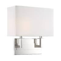 Two Light Wall Sconce by Crystorama - Durham Collection, Polished Nickel Finish - DUR-A3542-PN