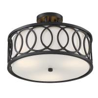 Three Light Semi Flush Mount by Crystorama - Graham Collection, Matte Black Finish - 285-MK