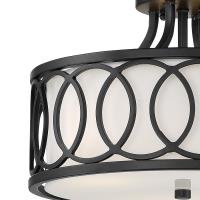 Three Light Semi Flush Mount by Crystorama - Graham Collection, Matte Black Finish - 285-MK