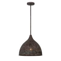 One Light Pendant by Crystorama - Jasmine Collection, Forged Bronze Finish - JAS-A5010-FB