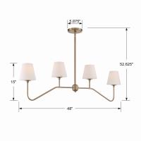 Four Light Chandelier by Crystorama - Keenan Collection, Vibrant Gold Finish - KEE-A3004-VG