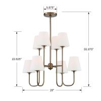 Eight Light Chandelier by Crystorama - Keenan Collection, Vibrant Gold Finish - KEE-A3008-VG