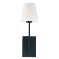 One Light Wall Sconce by Crystorama - Lena Collection, Black Forged Finish - LEN-250-OP-BF