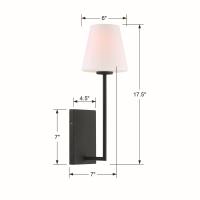 One Light Wall Sconce by Crystorama - Lena Collection, Black Forged Finish - LEN-250-OP-BF