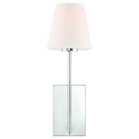 One Light Wall Sconce by Crystorama - Lena Collection, Polished Chrome Finish - LEN-250-OP-CH