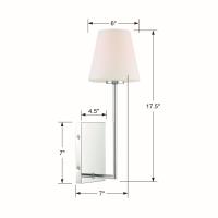 One Light Wall Sconce by Crystorama - Lena Collection, Polished Chrome Finish - LEN-250-OP-CH