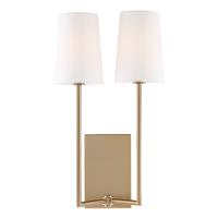 Two Light Wall Sconce by Crystorama - Lena Collection, Vibrant Gold Finish - LEN-252-VG