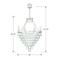 Eight Light Chandelier by Crystorama - Lucille Collection, Antique Silver Finish - LUC-A9068-SA