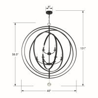 Nine Light Chandelier by Crystorama - Luna Collection, Matte Black Finish - 587-MK