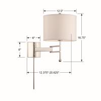 One Light Wall Sconce by Crystorama - Marshall Collection, Polished Nickel Finish - MAR-A8031-PN