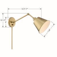 One Light Wall Sconce by Crystorama - Mitchell Collection, Aged Brass Finish - MIT-A8020-AG