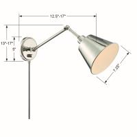 One Light Wall Sconce by Crystorama - Mitchell Collection, Polished Nickel Finish - MIT-A8020-PN