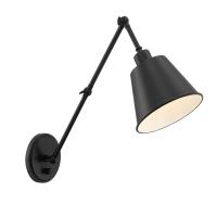 One Light Wall Sconce by Crystorama - Mitchell Collection, Matte Black Finish - MIT-A8021-MK