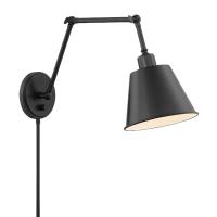 One Light Wall Sconce by Crystorama - Mitchell Collection, Matte Black Finish - MIT-A8021-MK