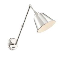 One Light Wall Sconce by Crystorama - Mitchell Collection, Polished Nickel Finish - MIT-A8021-PN