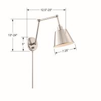 One Light Wall Sconce by Crystorama - Mitchell Collection, Polished Nickel Finish - MIT-A8021-PN