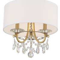 Three Light Chandelier by Crystorama - Othello Collection, Vibrant Gold Finish - 6623-VG-CL-MWP