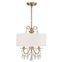 Three Light Chandelier by Crystorama - Othello Collection, Vibrant Gold Finish - 6623-VG-CL-MWP