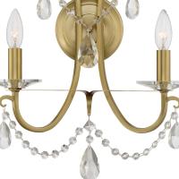 Two Light Wall Sconce by Crystorama - Othello Collection, Vibrant Gold Finish - 6822-VG-CL-S