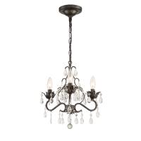 Three Light Mini Chandelier by Crystorama - Paris Market Collection, English Bronze Finish - 4534-EB-CL-MWP
