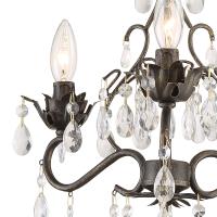 Three Light Mini Chandelier by Crystorama - Paris Market Collection, English Bronze Finish - 4534-EB-CL-MWP
