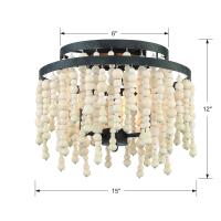 Three Light Semi Flush Mount by Crystorama - Poppy Collection, Forged Bronze Finish - POP-A5073-FB