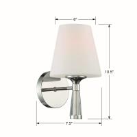 One Light Wall Sconce by Crystorama - Ramsey Collection, Polished Nickel Finish - RAM-A3401-PN