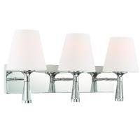 Three Light Bathroom Vanity by Crystorama - Ramsey Collection, Polished Nickel Finish - RAM-A3403-PN
