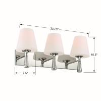 Three Light Bathroom Vanity by Crystorama - Ramsey Collection, Polished Nickel Finish - RAM-A3403-PN