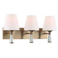 Three Light Bathroom Vanity by Crystorama - Ramsey Collection, Vibrant Gold Finish - RAM-A3403-VG