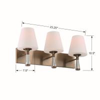 Three Light Bathroom Vanity by Crystorama - Ramsey Collection, Vibrant Gold Finish - RAM-A3403-VG