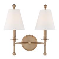 Two Light Wall Sconce by Crystorama - Riverdale Collection, Aged Brass Finish - RIV-383-AG