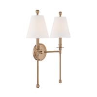 Two Light Wall Sconce by Crystorama - Riverdale Collection, Aged Brass Finish - RIV-383-AG