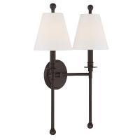 Two Light Wall Sconce by Crystorama - Riverdale Collection, Dark Bronze Finish - RIV-383-DB