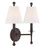 Two Light Wall Sconce by Crystorama - Riverdale Collection, Dark Bronze Finish - RIV-383-DB