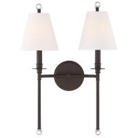 Two Light Wall Sconce by Crystorama - Riverdale Collection, Dark Bronze Finish - RIV-383-DB