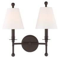 Two Light Wall Sconce by Crystorama - Riverdale Collection, Dark Bronze Finish - RIV-383-DB