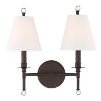 Two Light Wall Sconce by Crystorama - Riverdale Collection, Dark Bronze Finish - RIV-383-DB