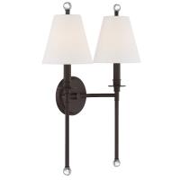 Two Light Wall Sconce by Crystorama - Riverdale Collection, Dark Bronze Finish - RIV-383-DB