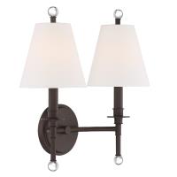 Two Light Wall Sconce by Crystorama - Riverdale Collection, Dark Bronze Finish - RIV-383-DB