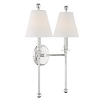Two Light Wall Sconce by Crystorama - Riverdale Collection, Polished Nickel Finish - RIV-383-PN