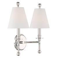 Two Light Wall Sconce by Crystorama - Riverdale Collection, Polished Nickel Finish - RIV-383-PN