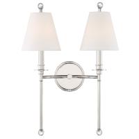 Two Light Wall Sconce by Crystorama - Riverdale Collection, Polished Nickel Finish - RIV-383-PN
