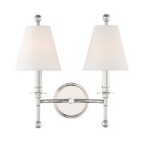 Two Light Wall Sconce by Crystorama - Riverdale Collection, Polished Nickel Finish - RIV-383-PN