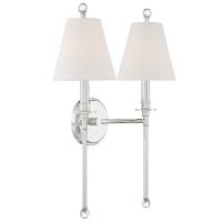 Two Light Wall Sconce by Crystorama - Riverdale Collection, Polished Nickel Finish - RIV-383-PN