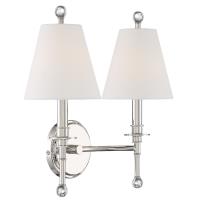 Two Light Wall Sconce by Crystorama - Riverdale Collection, Polished Nickel Finish - RIV-383-PN