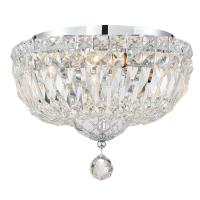 Three Light Flush Mount by Crystorama - Roslyn Collection, Polished Chrome Finish - ROS-A1003-CH-CL-MWP