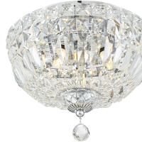 Three Light Flush Mount by Crystorama - Roslyn Collection, Polished Chrome Finish - ROS-A1003-CH-CL-MWP