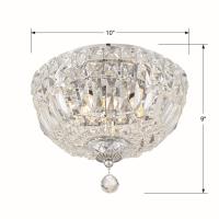 Three Light Flush Mount by Crystorama - Roslyn Collection, Polished Chrome Finish - ROS-A1003-CH-CL-MWP