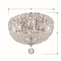 Four Light Flush Mount by Crystorama - Roslyn Collection, Polished Chrome Finish - ROS-A1004-CH-CL-MWP